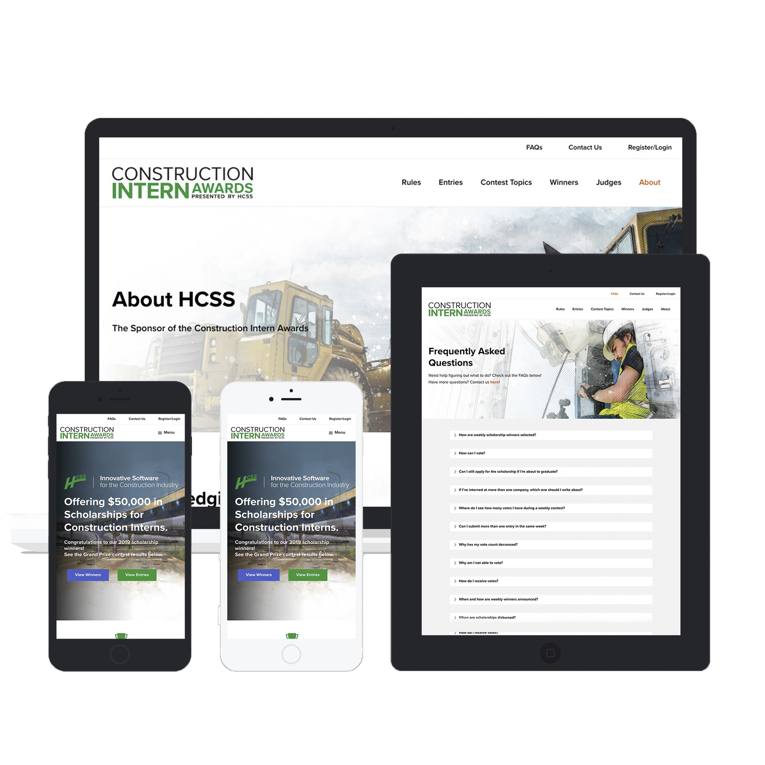 Construction Intern Awards Mockups